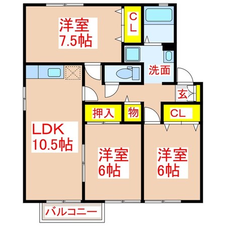 グランドール  Ａ棟の物件間取画像